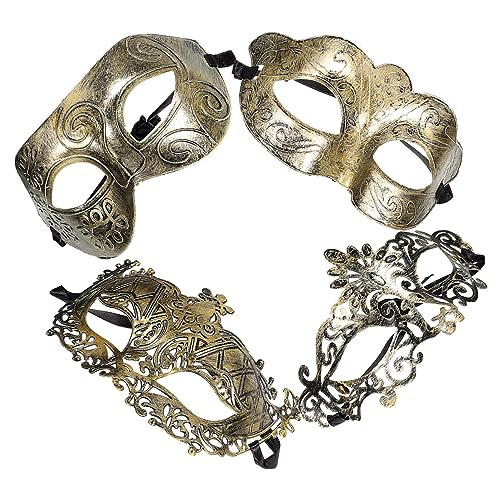 minkissy 4 Stück Teiliges Vintage Masken Halbe Gesichtsmaske für Erwachsene Filigranes Design und Langlebig für Festival Maskenball Fasching und Kostümpartys von minkissy
