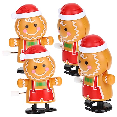 minkissy 4 Stück Teiliges Weihnachts Aufziehspielzeug Lebkuchenmann für Lustige Spielfigur mit Mechanischem Sichere Oberfläche als und Weihnachtsdeko von minkissy