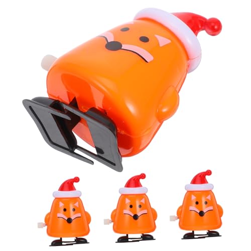 minkissy 4 Stück Teiliges Weihnachts mit Niedlichen Kleinen Aufziehspielzeugen in Fuchs Design aus Sicherem Glatter Oberfläche Praktische und Liebevolle Weihnachtsdekoration für Sammler von minkissy