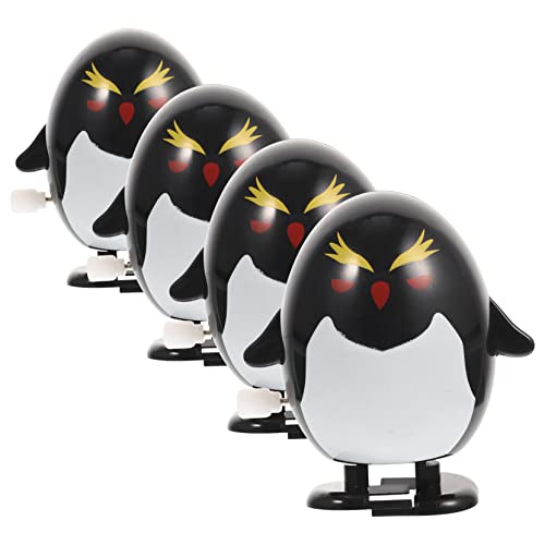 minkissy 4 Stück Teiliges Wind Up Niedliche Pinguin Aufziehfiguren aus Sicherem Kunststoff Batteriefrei mit Lustiges für Kindergeburtstag und Weihnachtsfeier von minkissy