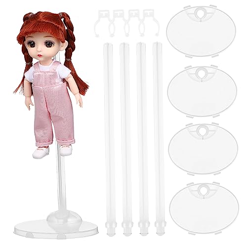 minkissy 4 Stück Transparente Puppenständer Verstellbare Halter für Puppen Actionfiguren für Schaufenster Persönliche Sammlungen Einfache Montage für Puppen Display Aufbewahrung von minkissy