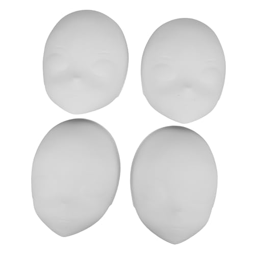minkissy 4 Stück Weiße DIY Gesichtsmaske aus Kunststoff Bemalbare Vollgesichts-masken für Karneval Halloween Maskenball und Party Wiederverwendbar Ergonomisch Geformt Erwachsenengerecht von minkissy