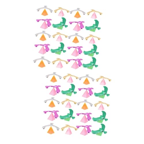 minkissy 40 Sätze Balancierende Adler mit Pyramidenständer Kunststoff Balance Vogel Lernspielzeug für Stressabbau Physik Lernen Zufällige Farben Dekoration für Tisch und Zufällige Farbe von minkissy