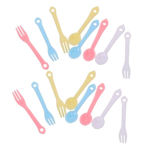 minkissy 40 Sätze Teiliges Miniatur Geschirrset mit Bunten Plastik Gabeln Löffeln Realistische Mini Utensilien für Puppenhausdekoration Tragbar und Pädagogisch für minkissy 40 Sätze Teiliges Miniatur Geschirrset mit Bunten Plastik Gabeln Löffeln Realistische Mini Utensilien für Puppenhausdekoration Tragbar und Pädagogisch für von minkissy