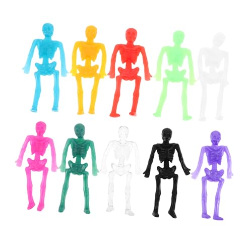 minkissy 40 Stück Halloween Sticky Stretchy Skeletons aus Weichem TPR Realistische Kleine Skelettfiguren für Party Goodies Wanddekoration und Lustige Kinderpranks Farben Je von minkissy