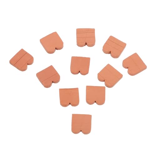minkissy 40 Stück Miniatur Wellen Dachziegel Realistische Braune Fake Bricks für Puppenhaus DIY Detailreiche Landschaftsziegel Kreative Bastelmaterialien für Mini Garten und Modellbau von minkissy