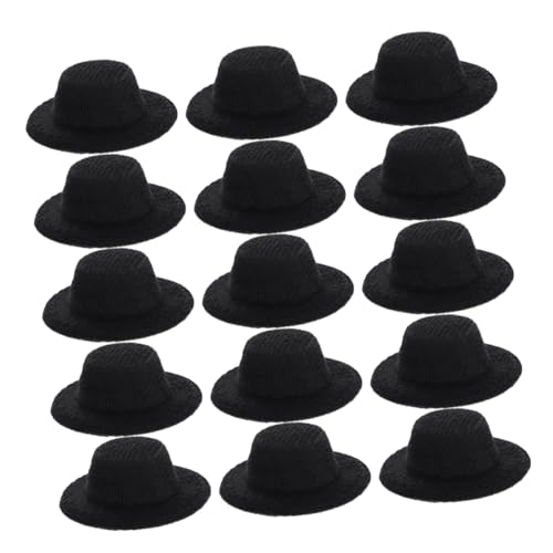 minkissy 40 Stück Schwarze Mini Hüte für DIY Bastelprojekte Puppenaccessoires und Partydekorationen für Puppenhäuser und Kreative Bastelideen von minkissy