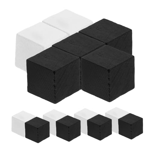 minkissy 40 Stück Teiliges Mini schachfiguren Stabilem Kiefernholz Schwarz weiße Quadratische Spielfiguren Ersatz für Schach Brettspiele für Familie und Freunde von minkissy