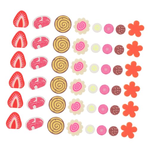 minkissy 40Er-Packung Teiliges Miniatur Lebensmittelspielzeug Realistische Fake Sprinkles und Künstliche Sowie Gemüsescheiben Detailgetreu für Puppenhaus Deko und Rollenspielküche Geeignet von minkissy