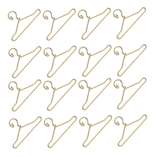 minkissy 45 Stück Teiliges Mini Puppenkleiderbügel Gold Stabile Burrfreie Miniatur Kleiderbügel für Puppenhaus Puppenmöbel Zubehör für Puppenschrank und Kleidungshänger von minkissy