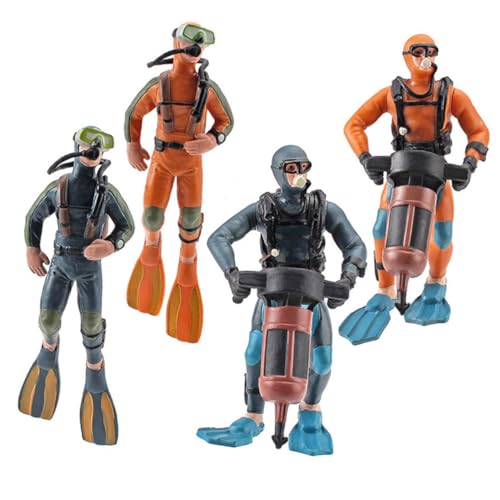 minkissy 4Stücke Aquarium Taucher Statue Lebensechte Schwimmende Taucher Ornamente Dekorative Figuren für Aquarien und Mikrolandschaften für Fischliebhaber von minkissy