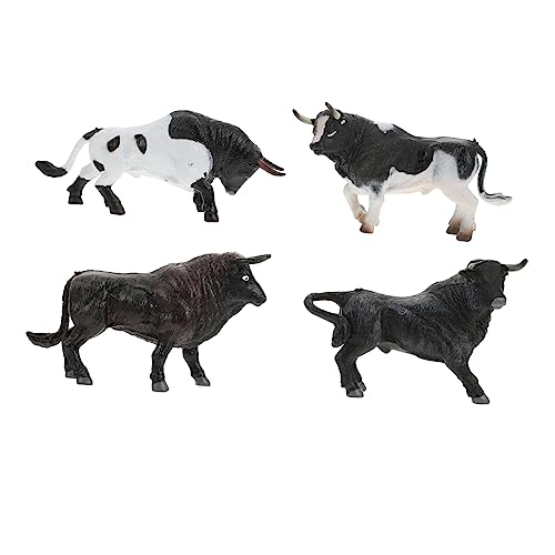 minkissy 4Stücke Mini Simulationskuh Spielzeugset Realistische Kuhfiguren für Lernspielzeug und Dekoration für Zuhause Langlebig und Robust aus Hochwertigem von minkissy