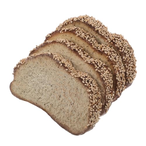 minkissy 4Stücke Realistische Künstliche Brotscheiben für Lebensmittelfotografie Bäckerei Dekoration Heim und Küchendekoration Partydekorationen Detailgetreue Modelle von minkissy