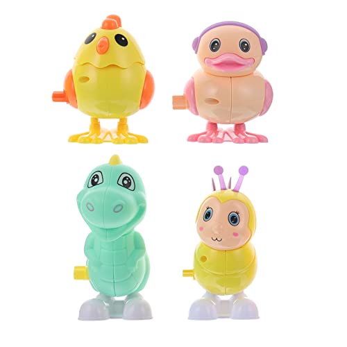 minkissy 4Stücke Teiliges Aufziehspielzeug für Bunte Tierfiguren Huhn Ente Biene Dinosaurier Lustiges und Sicheres Kinderspielzeug als Dekoration von minkissy