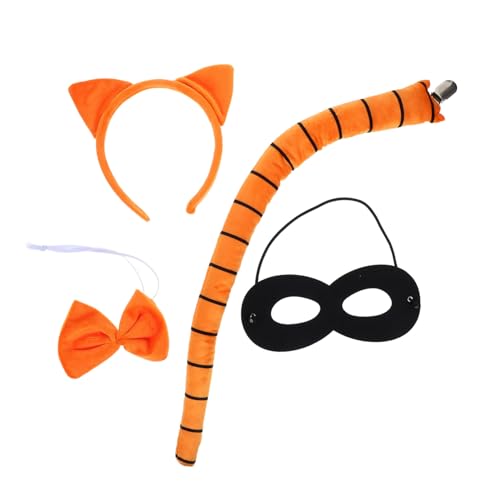 minkissy 4Stücke Teiliges Katzenkostüm Set für Halloween Katzenohren Stirnband Schwanzschleife Augenmaske für Erwachsene für Kostümpartys Rollenspiele minkissy 4Stücke Teiliges Katzenkostüm Set für Halloween Katzenohren Stirnband Schwanzschleife Augenmaske für Erwachsene für Kostümpartys Rollenspiele von minkissy