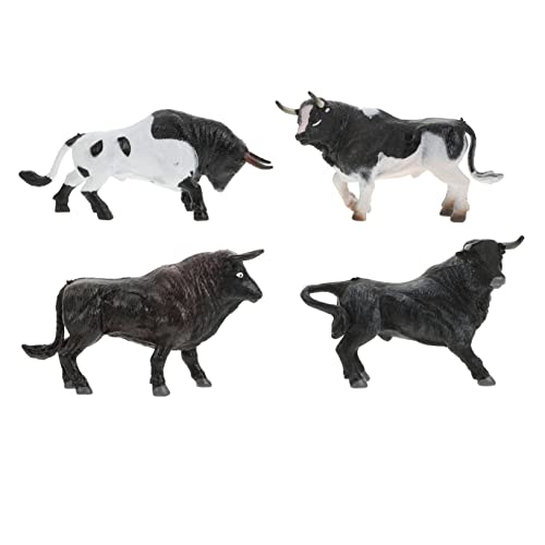 minkissy 4Stücke Teiliges Miniatur Kuh Ornamente Realistische Wildtiere Dekoration für Desktop Lernspielzeug für Kreative Bastelprojekte Fotorequisite von minkissy