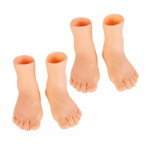 minkissy 4Stücke Teiliges Set Fingerpuppen für Katzenliebhaber Fußpuppen Beige für Interaktives Spiel mit Kindern und Haustieren und Rechte Fingerfüße Tragbar und Kreativ von minkissy