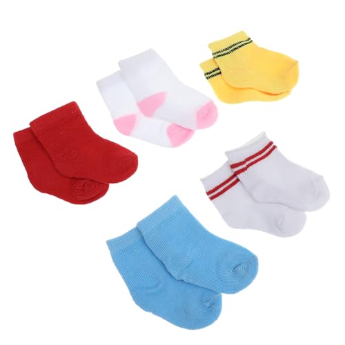 minkissy 5 Paare Bunte Babypuppen Zubehörsocken für Puppen Ergänzung für Kostüme und Kreatives minkissy 5 Paare Bunte Babypuppen Zubehörsocken für Puppen Ergänzung für Kostüme und Kreatives von minkissy