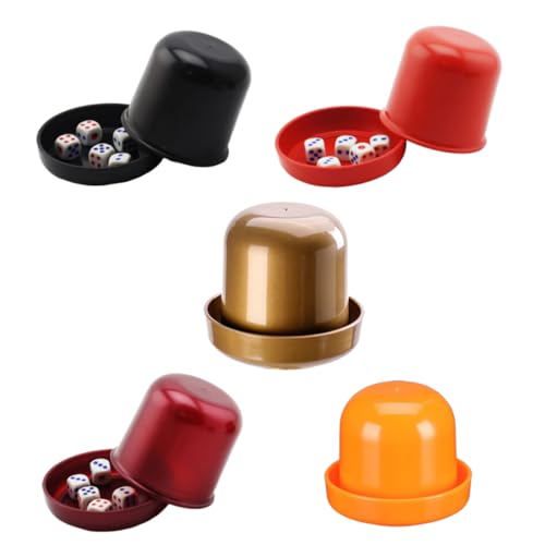 minkissy 5 Sätze Dicker Würfelbecher mit Sockel Bruchsicher für Bar und Ktv mit Farbigen Würfeln Schwarz Rot Orange Gold Perlmutt für Würfelspiele und Partyspaß minkissy 5 Sätze Dicker Würfelbecher mit Sockel Bruchsicher für Bar und Ktv mit Farbigen Würfeln Schwarz Rot Orange Gold Perlmutt für Würfelspiele und Partyspaß von minkissy