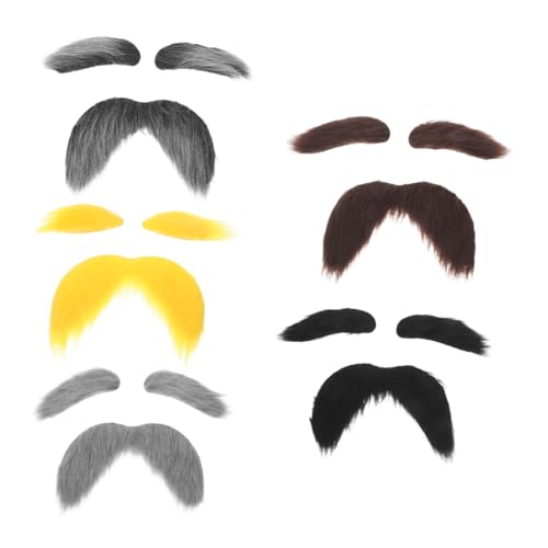minkissy 5 Sätze Falscher Schnurrbart und Augenbrauen Hautfreundlich Leichter Realistisches Kostüm-Accessoire für Halloween Weihnachtsfeier Cosplay und Theaterveranstaltungen minkissy 5 Sätze Falscher Schnurrbart und Augenbrauen Hautfreundlich Leichter Realistisches Kostüm-Accessoire für Halloween Weihnachtsfeier Cosplay und Theaterveranstaltungen von minkissy