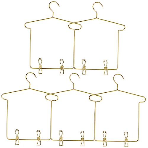 minkissy 5 Sätze Kleiderbügel mit Clips für Puppenkleider Kleidung Bügel für Bjd Puppen Puppenhaus Zubehör für Tiny House Garderobe Haken Clips pro Goldfarben minkissy 5 Sätze Kleiderbügel mit Clips für Puppenkleider Kleidung Bügel für Bjd Puppen Puppenhaus Zubehör für Tiny House Garderobe Haken Clips pro Goldfarben von minkissy