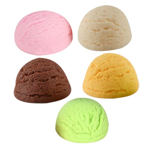 minkissy 5 Stück Eiscreme Kugeln Modell Realistische Deko für Partys Schaufenster und Fotografie Bunte Simulation für Küche und Dessertgeschäfte von minkissy