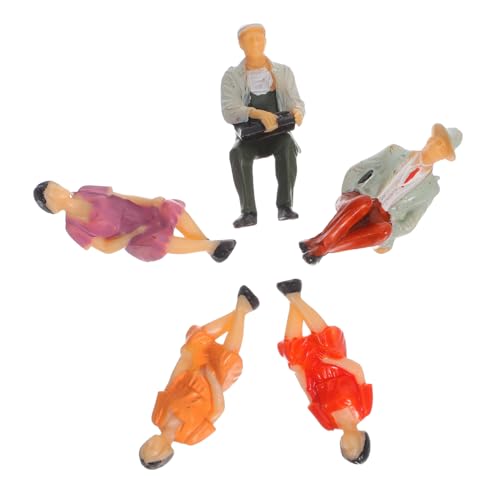 minkissy 5 Stück Maßstab Handbemalt Sitzende Menschen Figuren für Architekturmodelle Dioramen Landschaften Robust Realistisch für Modellbahnen Sandtische von minkissy