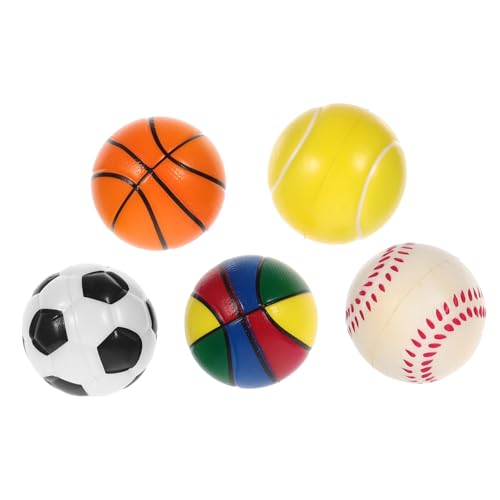 minkissy 5 Stück Mini Sports Ball Teiliges aus PU und Stressbälle für Basketball Fußball Volleyball zur Stressbewältigung für Schulspiele von minkissy