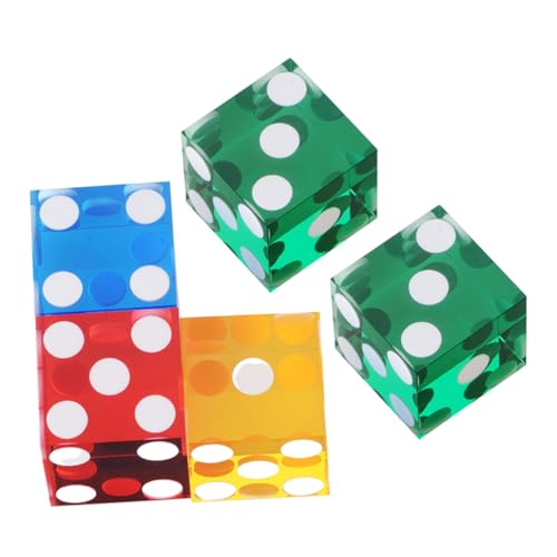 minkissy 5 Stück Teiliges Acryl Würfel Präzisionswürfel Transparent mit Geraden Ecken Wettwürfel Zahlenwürfel für Brettspiele Party und Lernspielzeug Zufällige Farbe Zufällige Farbe von minkissy