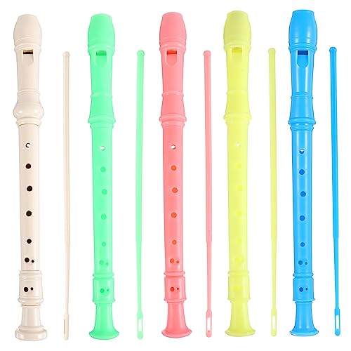 minkissy 5 Stück Teiliges Bunte Sopran Blockflöten aus Abs für Lernspielzeug Musikalischer Fähigkeiten für Anfänger und Musikunterricht von minkissy