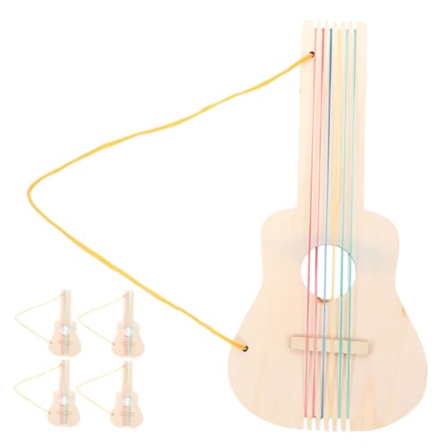 minkissy 5 Stück Teiliges DIY Holzgitarren Unbemalt Glatte Oberfläche Sicheres Hautfreundliches Material für Kindergarten und Schulprojekte Fördert Kreativität und Motorik von minkissy