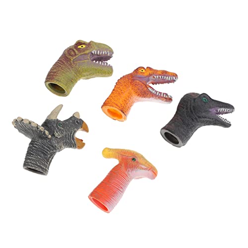 minkissy 5 Stück Teiliges Dinosaurier Fingerpuppen Bunte Handpuppen aus Hochwertigem Kreatives Lernspielzeug für Fantasie und Sensorischer Entwicklung Geeignet für Jungen und Mädchen von minkissy