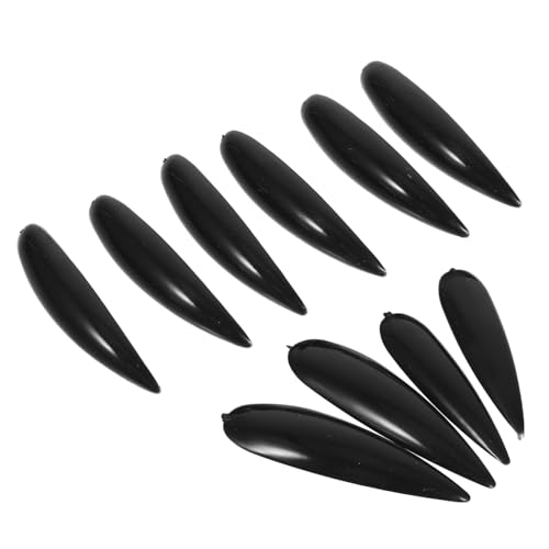 minkissy 5 Stück Teiliges Halloween Fake Nails Schwarze Hexen Fingernägel Leicht und Ultra Dünn Für DIY Maniküre Und Halloween Kostümparty Roleplay von minkissy