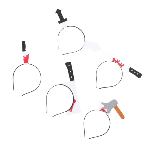 minkissy 5 Stück Teiliges Halloween Haarband Kunststoff Stirnband mit Realistischem Messer Scheren Design Party Haarschmuck für Karneval Kostüm Feier von minkissy