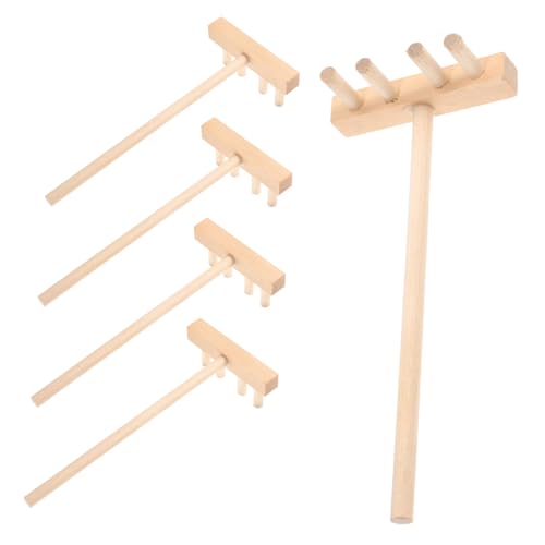 minkissy 5 Stück Teiliges Holzrechen für Sandtische Miniatur Dekoration für Zen und Kreative Sandspielzeug Zubehör zur Stressbewältigung für Persönliche Entspannung von minkissy