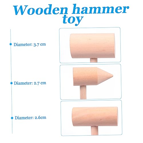 minkissy 5 Stück Teiliges Holzspielzeug Hammer Leichter Holzhammer Glatte Oberfläche Langlebig und Sicher für Jungen und Mädchen Pädagogisches für Motorische Entwicklung von minkissy