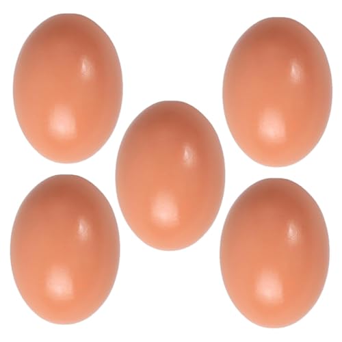 minkissy 5 Stück Teiliges Künstliche Holz Eier Glatt Poliert Realistische Deko Eier für DIY Ostern Malen Basteln Sicher für Erwachsene Vielseitige Osterdekoration und Handwerkszubehör von minkissy