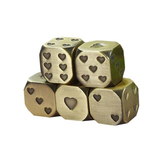 minkissy 5 Stück Teiliges Metall Würfel mit Herzsymbolen Abgerundete Ecken Robust und Leicht für Brettspiele Partys und Gesellige Runden von minkissy