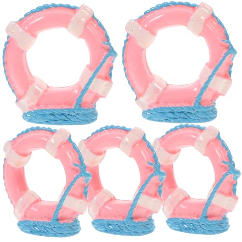 minkissy 5 Stück Teiliges Mini Rettungsring Mediterraner Stil Handgefertigte Puppenhaus Deko Detaillierte Verarbeitung Vielseitig für DIY und Miniaturlandschaften Farbenfrohe Kinderbastelei von minkissy