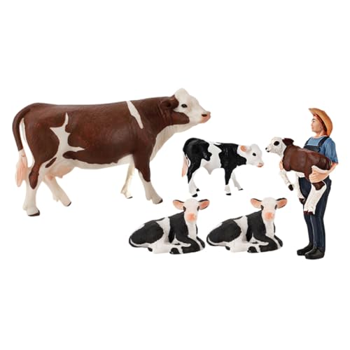 minkissy 5 Stück Teiliges Miniatur Kuhfigurenset PVC Simulation Tiermodell Realistisch Vielseitig für Lernspielzeug Dekoration Innen Außen minkissy 5 Stück Teiliges Miniatur Kuhfigurenset PVC Simulation Tiermodell Realistisch Vielseitig für Lernspielzeug Dekoration Innen Außen von minkissy