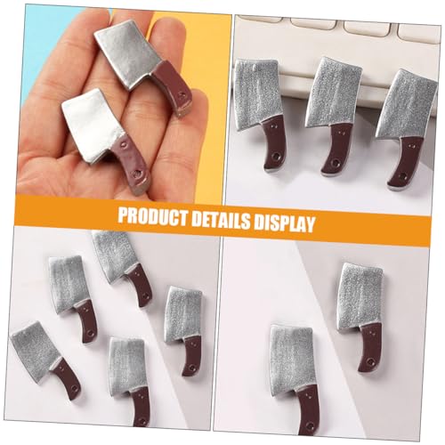 minkissy 5 Stück Teiliges Miniatur Resin Cutter Realistische Miniatur Küchenmesser Glatte Oberfläche Leicht und Tragbar Geeignet für Puppenhaus Mini Küchenzubehör und DIY Dioramen von minkissy