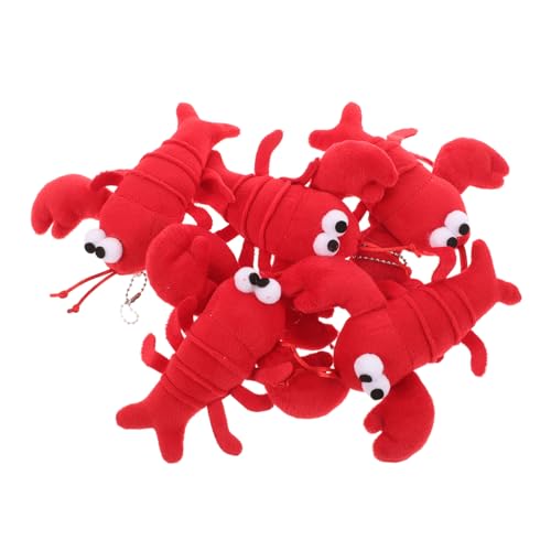 minkissy 5 Stück Teiliges Plüsch Hummer Schlüsselanhänger Niedlicher Krabben Spielzeuganhänger Weiche Handtaschen und Rucksackdeko Einzigartiges Design für Stilvolle Taschen und Geschenke von minkissy