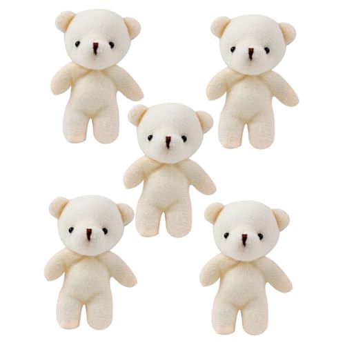 minkissy 5 Stück Teiliges Plüschbär Schlüsselanhänger Weicher Kuscheltier Bär Anhänger Niedlicher Taschenanhänger für Rucksack Handtasche und Schlüssel Bequemer Hänge mit Baumwollfüllung von minkissy
