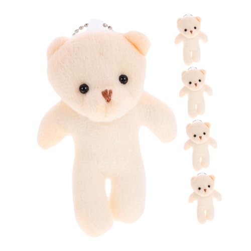 minkissy 5 Stück Teiliges Plüschtier Anhänger Bär Schlüsselanhänger Kuscheltier zum Basteln und Dekorieren Weiche DIY Bär Deko für Taschen Rucksäcke Gepäck von minkissy