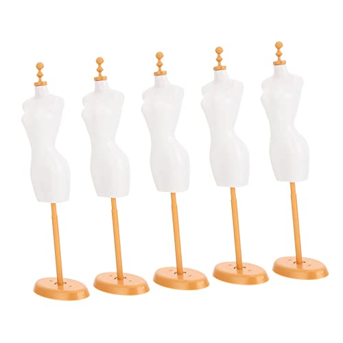 minkissy 5 Stück Teiliges Puppenkleiderständer Miniatur Schaufensterpuppenständer für Puppenbekleidung Robust und Kreativ für Ausstellen von Kleidern Schmuck und Accessoires von minkissy