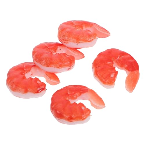 minkissy 5 Stück Teiliges Realistische Garnelenmodelle Lebensechte Shrimp Figuren Sichere Deko Attrappen für Küche Fotografie Spiel und Restaurant Vielseitige Simulation für Kreative von minkissy