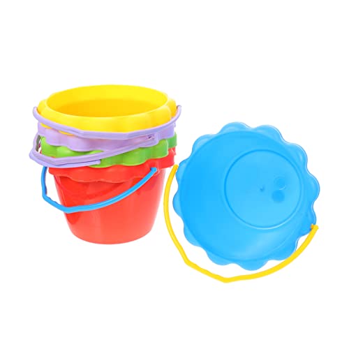 minkissy 5 Stück Teiliges Sandspielzeug Kleine Strandkübel aus Robustem Kunststoff mit Komfortablem Griff für Buntes Outdoor Fördert Kreativität und Farberkennung Am Strand Zufällige Farbe von minkissy