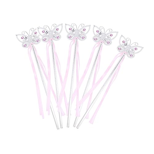 minkissy 5 Stück Teiliges Schmetterling Zauberstäbe für Mädchen Bunte Multifunktionale Feenstäbe Leichte Kinderkostüm Requisiten für Party und Rollenspiele von minkissy