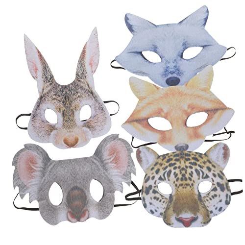 minkissy 5 Stück Teiliges Tiermasken für Damen und Herren Kreative Masken mit Leoparden Hasen Wolfs und Fuchsmotiv Festival und Karnevalsmasken für Maskenball und Halloween minkissy 5 Stück Teiliges Tiermasken für Damen und Herren Kreative Masken mit Leoparden Hasen Wolfs und Fuchsmotiv Festival und Karnevalsmasken für Maskenball und Halloween von minkissy