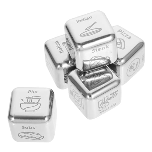 minkissy 5 Stück Teiliges Verstellbare Essenswürfel aus Metall Kreativer Food Decision für Jahrestag Dinner Praktische Entscheidungshilfe für Mahlzeiten Geschenkidee von minkissy